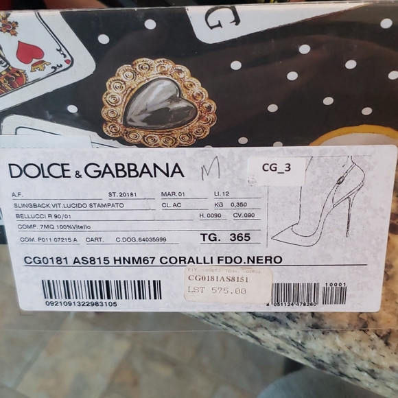 Dolce & Gabbana Black Coral Leather Slingback Pumps - Picture 10 of 10